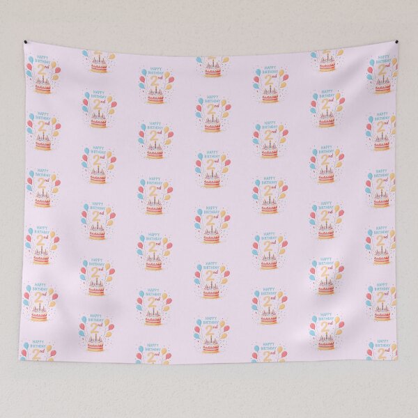 Item preview, Pastel Happy 2nd Birthday designed and sold by Itsheartshop.