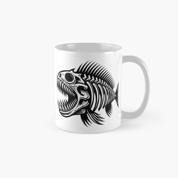 Item preview, Piranha Fish Bones Black Skeleton Rocker Gothic designed and sold by 3rd Eye Perceptions.