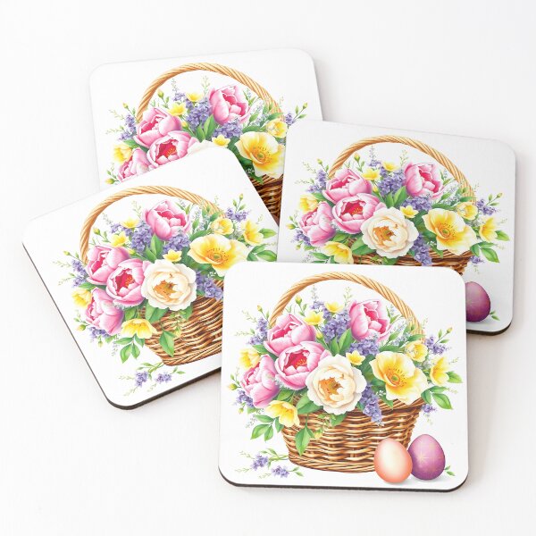 Item preview, Easter Basket with Spring Flowers - Happy Easter 2025 designed and sold by svarupa.