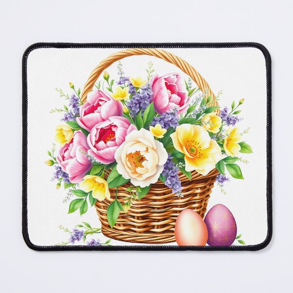Item preview, Easter Basket with Spring Flowers - Happy Easter 2025 designed and sold by svarupa.