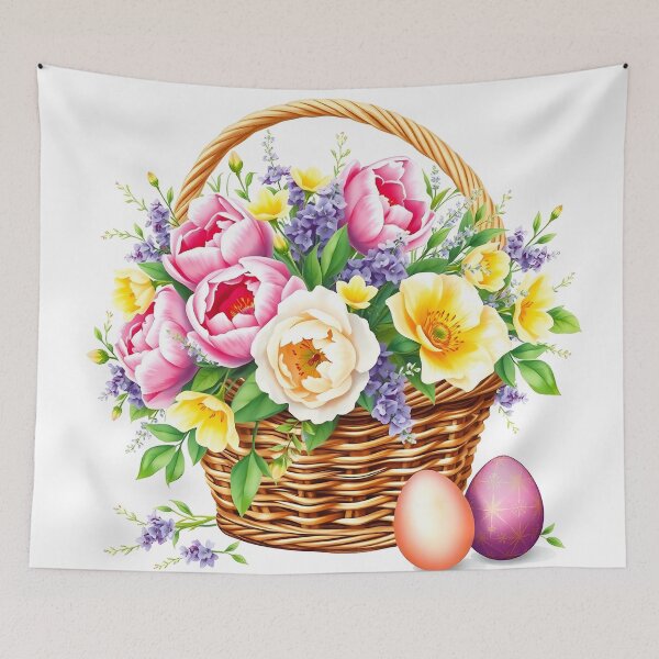 Item preview, Easter Basket with Spring Flowers - Happy Easter 2025 designed and sold by svarupa.