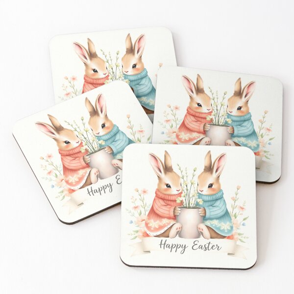 Item preview, Colorful Easter Festive Easter Bunny Spring Flowers designed and sold by svarupa.