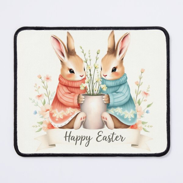 Item preview, Colorful Easter Festive Easter Bunny Spring Flowers designed and sold by svarupa.