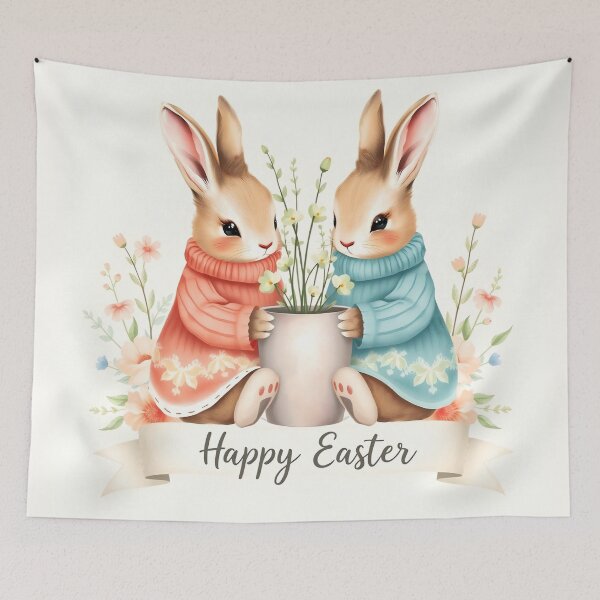 Item preview, Colorful Easter Festive Easter Bunny Spring Flowers designed and sold by svarupa.
