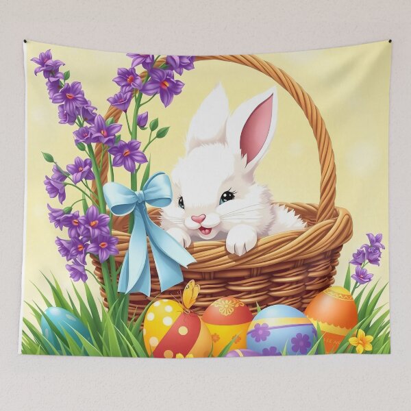 Item preview, Colorful Easter Festive Easter Bunny Spring Flowers designed and sold by svarupa.