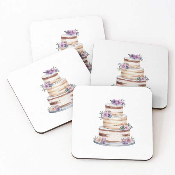 Item preview, Modern Trendy Watercolor Happy Birthday Cake with Flowers  designed and sold by SOUFIANE1991.