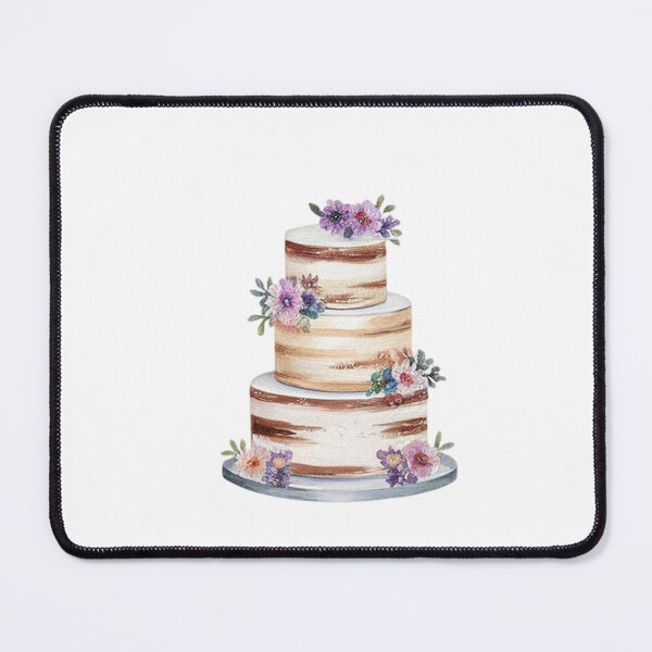 Item preview, Modern Trendy Watercolor Happy Birthday Cake with Flowers  designed and sold by SOUFIANE1991.