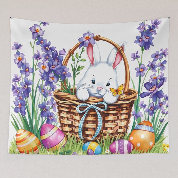 Item preview, Colorful Easter Festive Easter Bunny Spring Flowers designed and sold by svarupa.