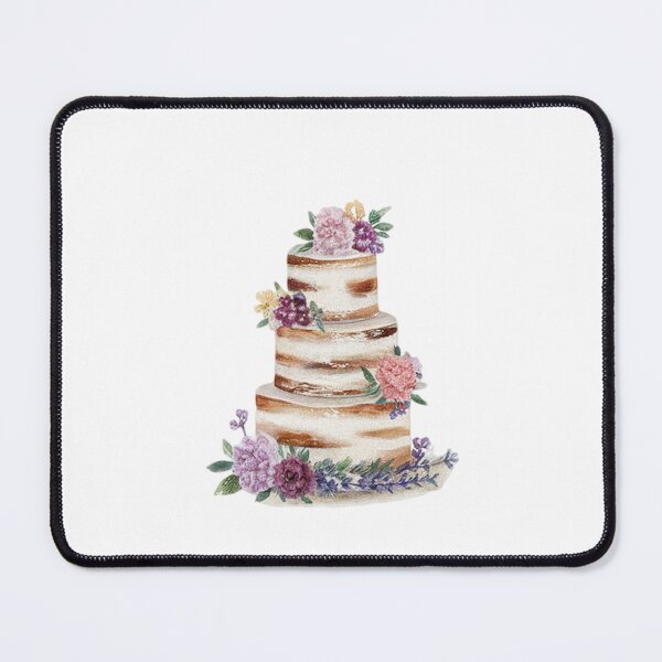 Item preview, Modern Trendy Watercolor Happy Birthday Cake with Flowers  designed and sold by SOUFIANE1991.