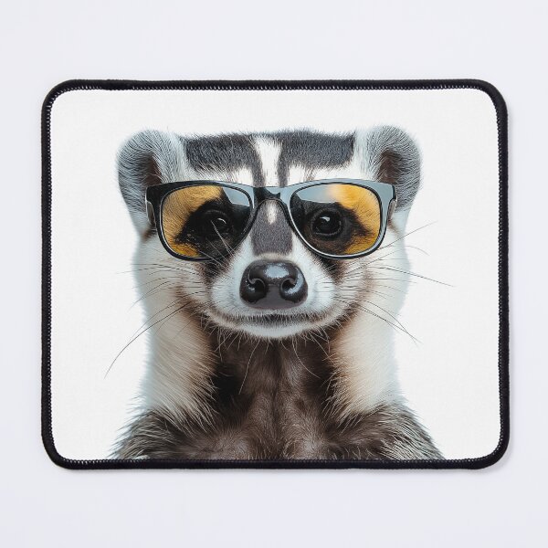 Item preview, Funny cool American badger wearing sunglasses designed and sold by LazyOwlStore.