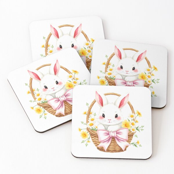 Item preview, Easter Basket with Spring Flowers and cute easter bunny designed and sold by svarupa.