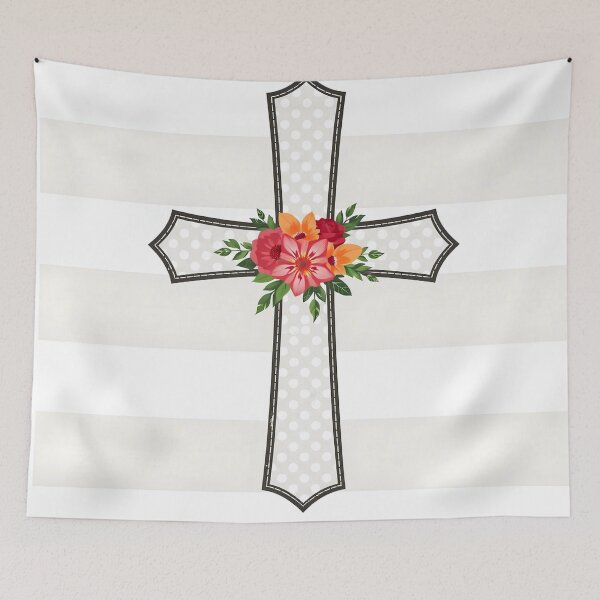 Item preview, Christian cross  with Easter Spring Flowers designed and sold by svarupa.