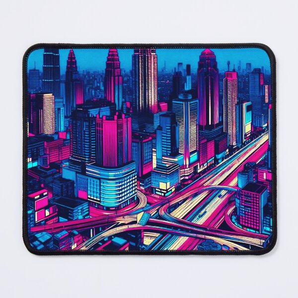 Item preview, Night view of the city in neon colors designed and sold by Dogandesighn.