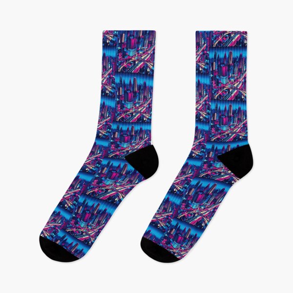 Item preview, Night view of the city in neon colors designed and sold by Dogandesighn.