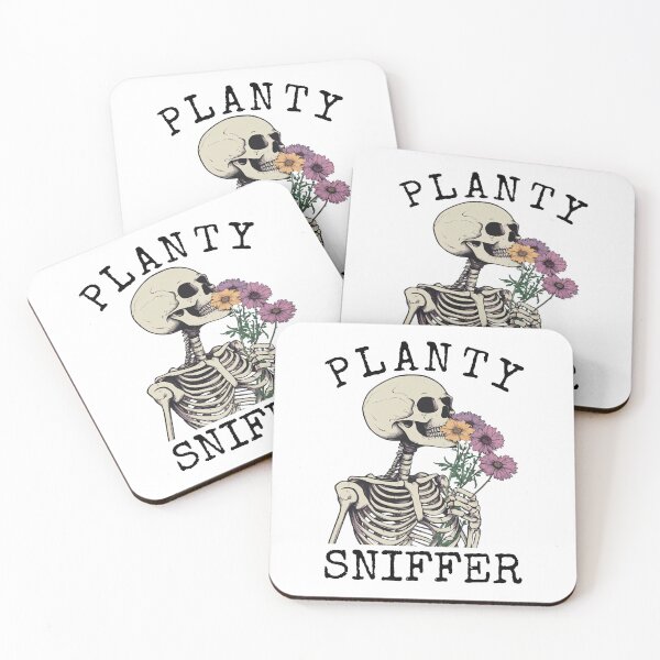 Item preview, Planty Sniffer Skeleton Smelling Flowers designed and sold by RockFireMerch.