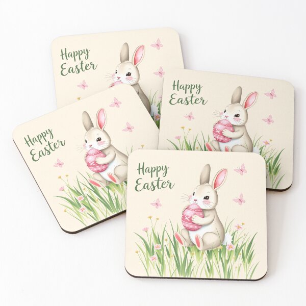 Item preview, Easter Bunny with Easter Egg Spring Flowers  designed and sold by svarupa.
