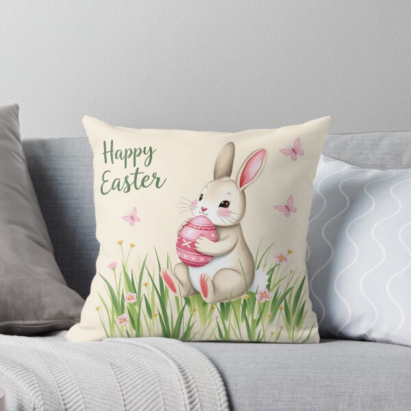Item preview, Easter Bunny with Easter Egg Spring Flowers  designed and sold by svarupa.
