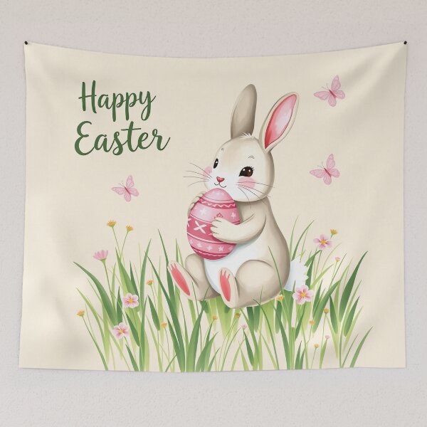 Item preview, Easter Bunny with Easter Egg Spring Flowers  designed and sold by svarupa.