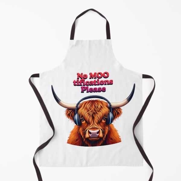 Item preview, No Moo-tifications Please - Funny Highland Cow Headphones Design designed and sold by AnnDesignStudio.