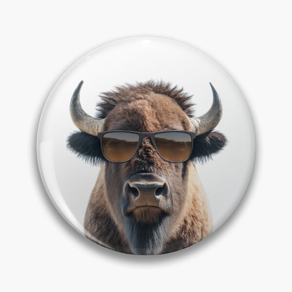 Item preview, Funny cool American Bison wearing sunglasses designed and sold by LazyOwlStore.
