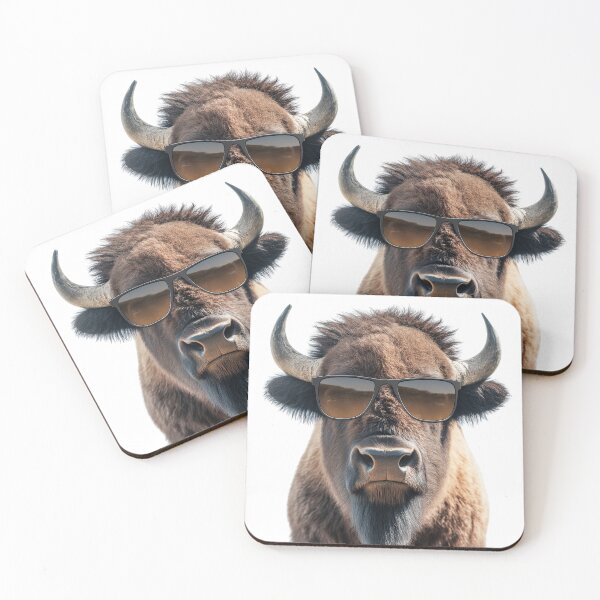 Item preview, Funny cool American Bison wearing sunglasses designed and sold by LazyOwlStore.
