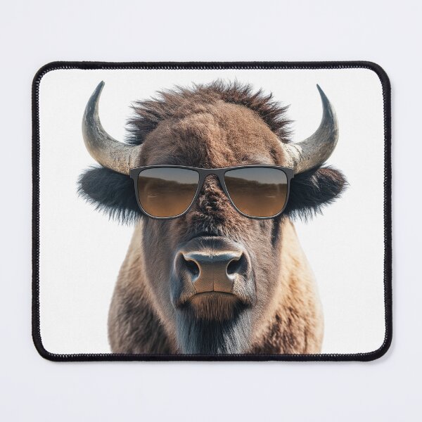 Item preview, Funny cool American Bison wearing sunglasses designed and sold by LazyOwlStore.