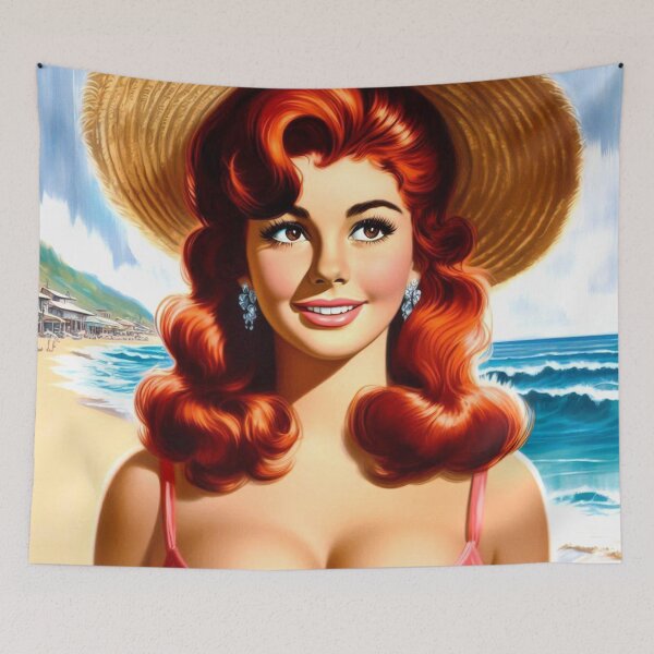 Item preview, Pin-up pelirroja sexy designed and sold by PulpVintage.