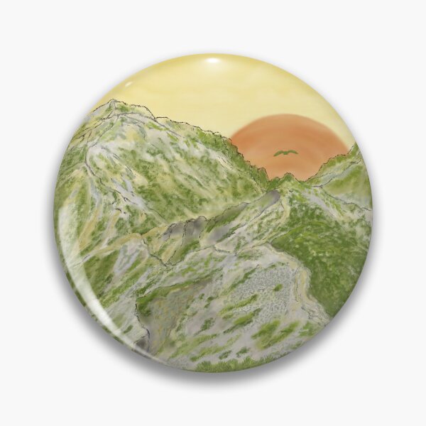 Item preview, High mountains at beautiful and romantic sunset designed and sold by greenPQBstudio.