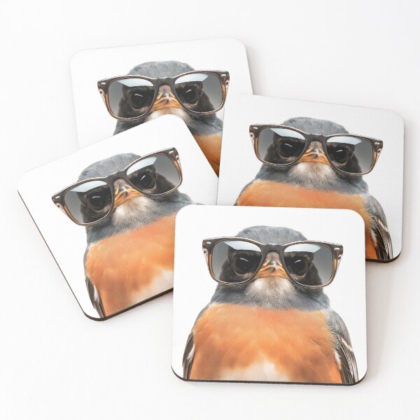 Item preview, Funny cool American Robin wearing sunglasses designed and sold by LazyOwlStore.