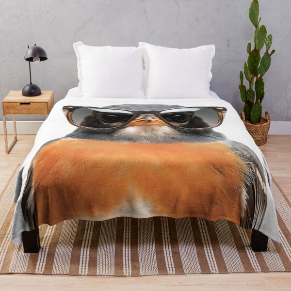 Item preview, Funny cool American Robin wearing sunglasses designed and sold by LazyOwlStore.