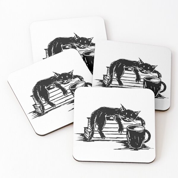 Item preview, Cat And Coffee Cup designed and sold by mermaids001.
