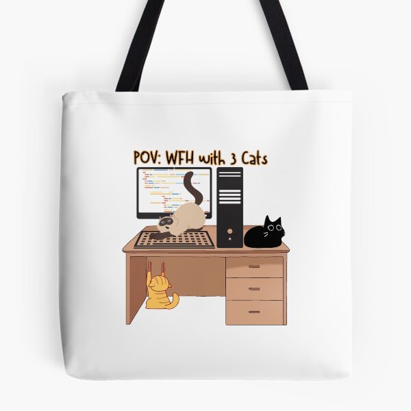 Item preview, POV WFH With 3 Cats designed and sold by WharryG.