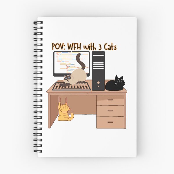 Item preview, POV WFH With 3 Cats designed and sold by WharryG.