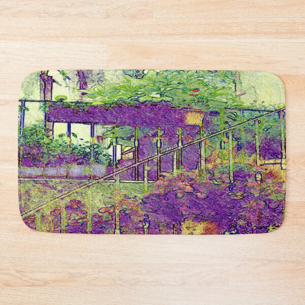 Item preview, Stair with pink flowers in St.Tropez, the provence designed and sold by Robert Elfferich.
