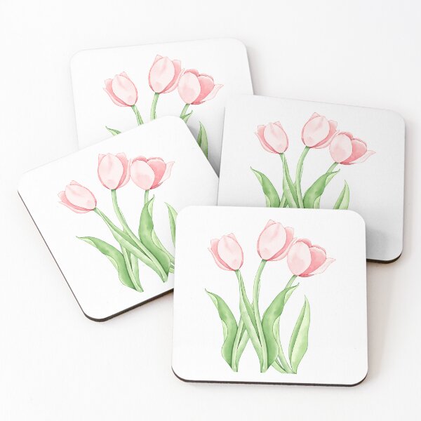 Item preview, Watercolor Pink and White Tulips designed and sold by mimiscreativity.