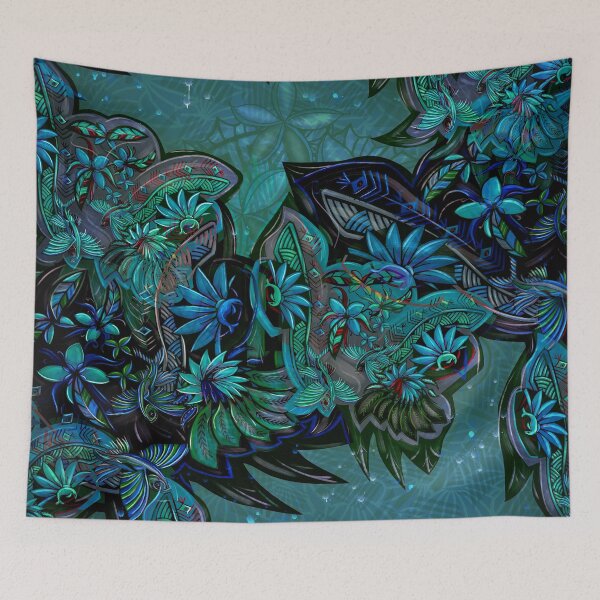 Item preview,  Flying Fish And Dolphin Flowers Abastract Art Print 3613 designed and sold by sunnthreads.