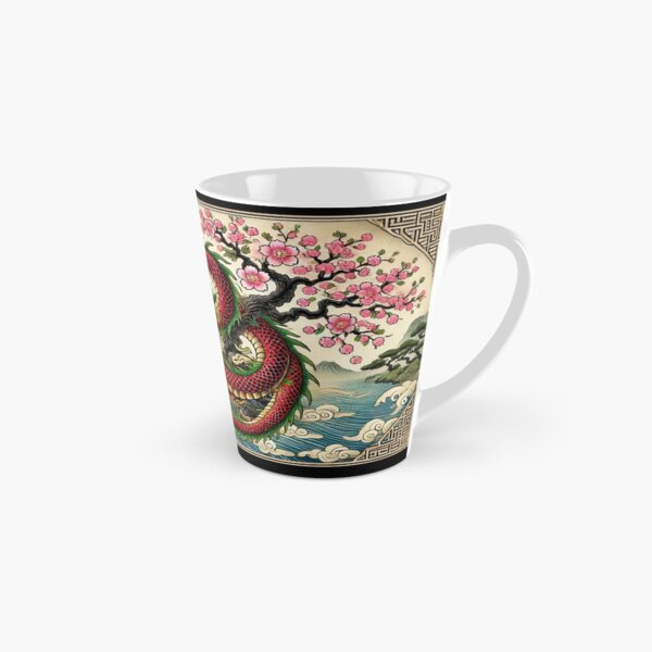 Item preview, Majestic Japanese Dragon with Cherry Blossoms - Traditional Tattoo Design designed and sold by GBArtistic.