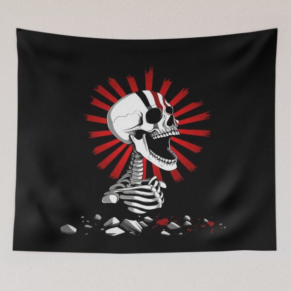 Item preview, Screaming Skull Vector – Punk Rebellion Pop Art with Red Sunburst designed and sold by The Art Morpher.