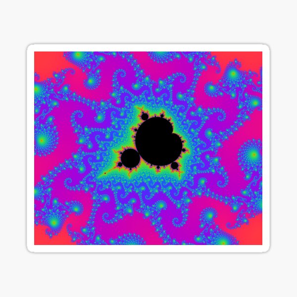 the Mandelbrot set in pink Sticker