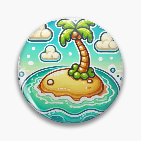 Item preview, Sunny Palm Island - Diseño de camiseta con dibujos del océano designed and sold by GrafiShop.