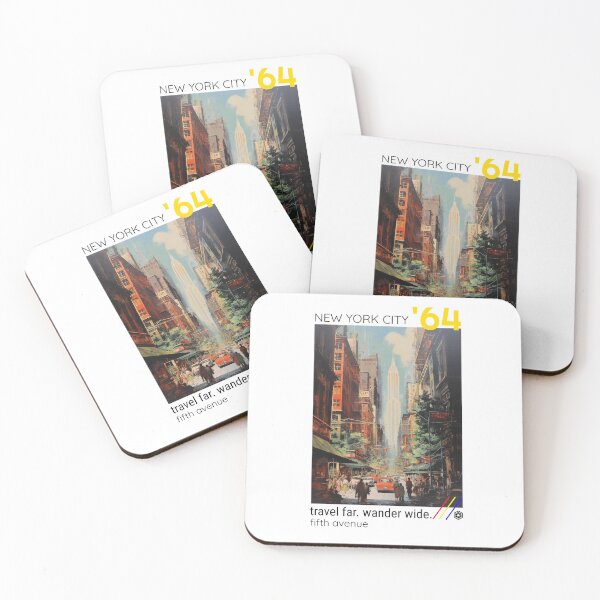 Item preview, Vintage Fifth Avenue 1960s New York City Travel Poster designed and sold by RockFireMerch.
