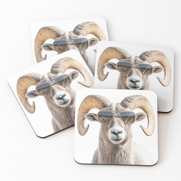 Item preview, Funny cool Bighorn Sheep wearing sunglasses designed and sold by LazyOwlStore.
