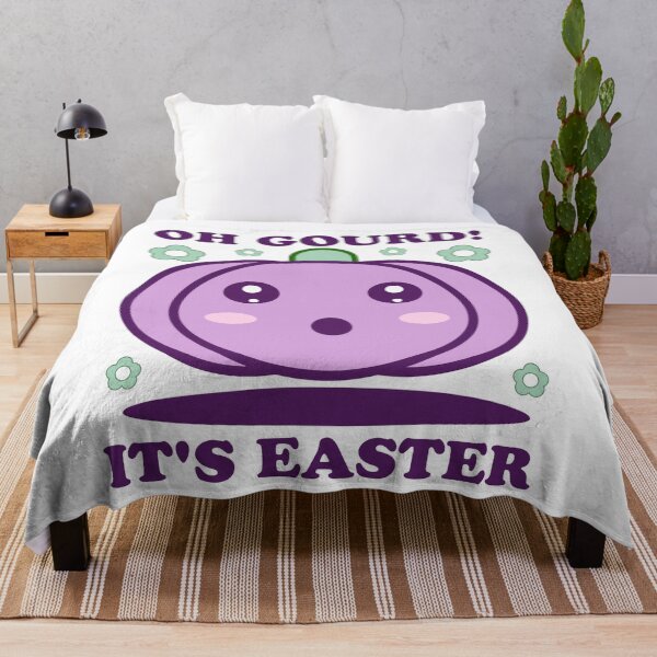 Item preview, Oh Gourd It's Easter - Cute Kawaii Purple Pumpkin Easter Pun designed and sold by Sunserize Designs.