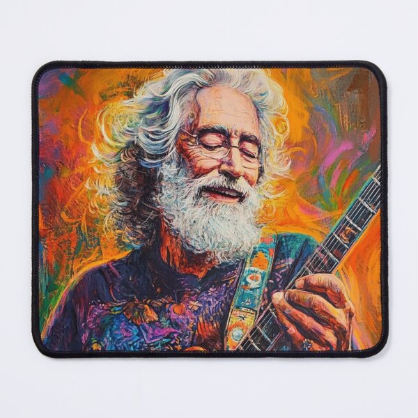 Item preview, Vibrant Rock Legend – Jerry Garcia Psychedelic Portrait T-Shirt designed and sold by PixelMuse2024.