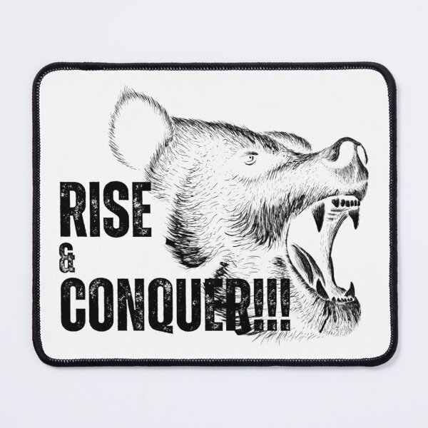 Item preview, Rise & Conquer Bear - Black & White - Motivational/ Inspirational quotes designed and sold by TishCO.