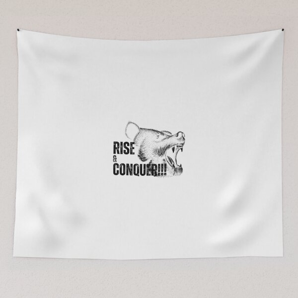Item preview, Rise & Conquer Bear - Black & White - Motivational/ Inspirational quotes designed and sold by TishCO.