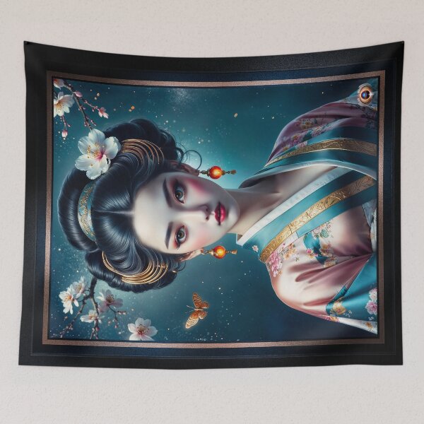 Item preview, The Essence of Elegance, Timeless Portrait of Aiko Nishikawa Mesmerizing AI Concept Art by Xzendor7 designed and sold by Xzendor7 Digital Art Creations.