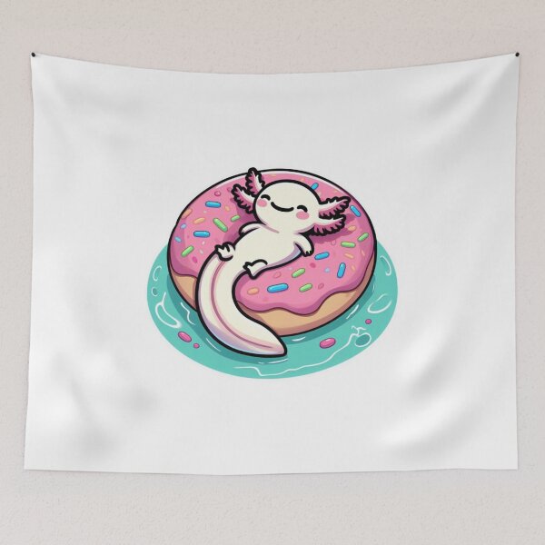 Item preview, Axolotl in a donut floatie Sticker designed and sold by Ink&Whimsy.