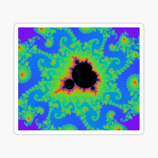 the Mandelbrot set in sky blue Sticker