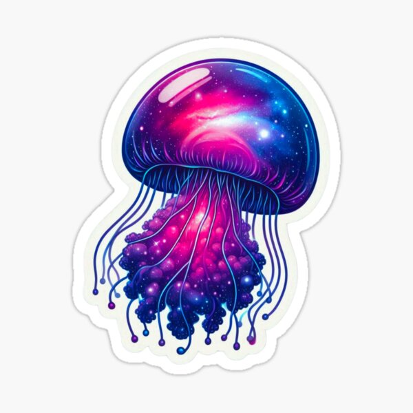 Item preview, Jelly fish galaxy sticker designed and sold by Ink&Whimsy.